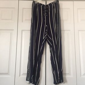Anthropologie Striped Flowy Pants